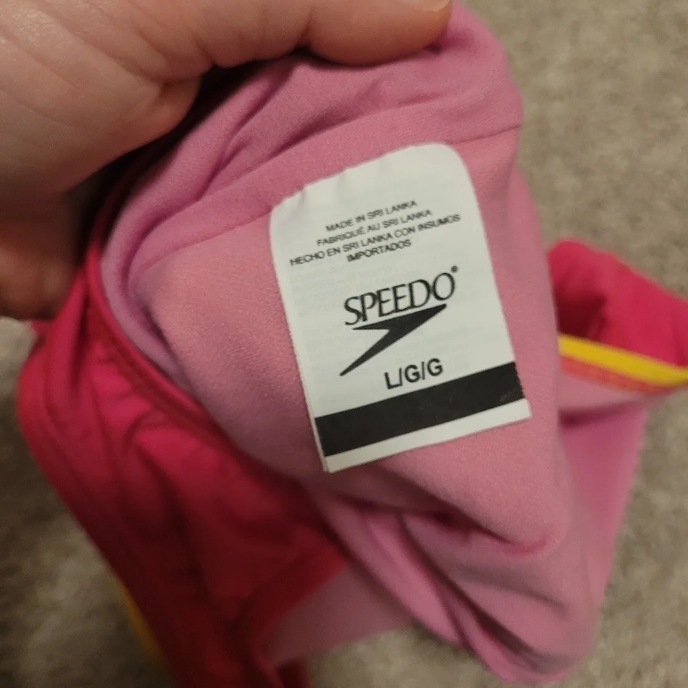 Speedo Youth Colorblock Colorful One Piece Swimming Suit Size Large